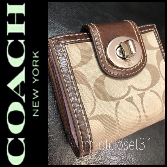 Coach Handbags - Coach Canvas Leather Trim Wallet